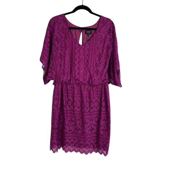 Laundry Dress 12 Pink Floral Lace Mini Boho Cottagecore Festival Tropical Preppy - Picture 1 of 14